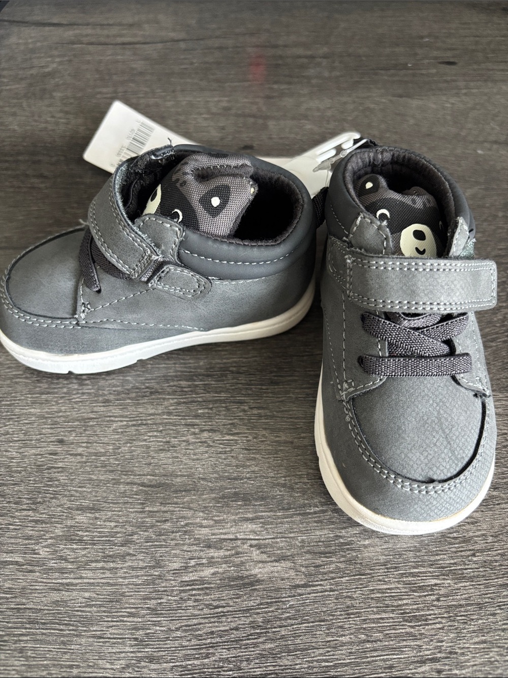 Carter's Gray Toddler High-Top Shoes with Bear Lining